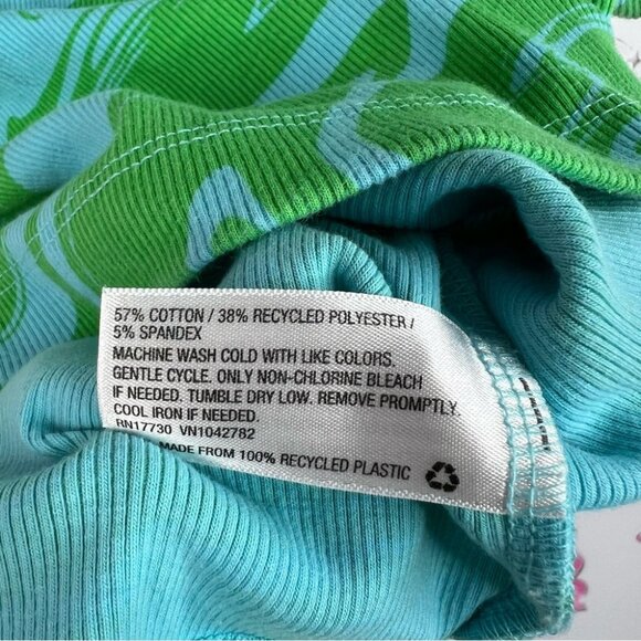 Wild Fable tshirt cropped crop water color swirls marble Green Swirl Crop Top - Picture 8 of 9